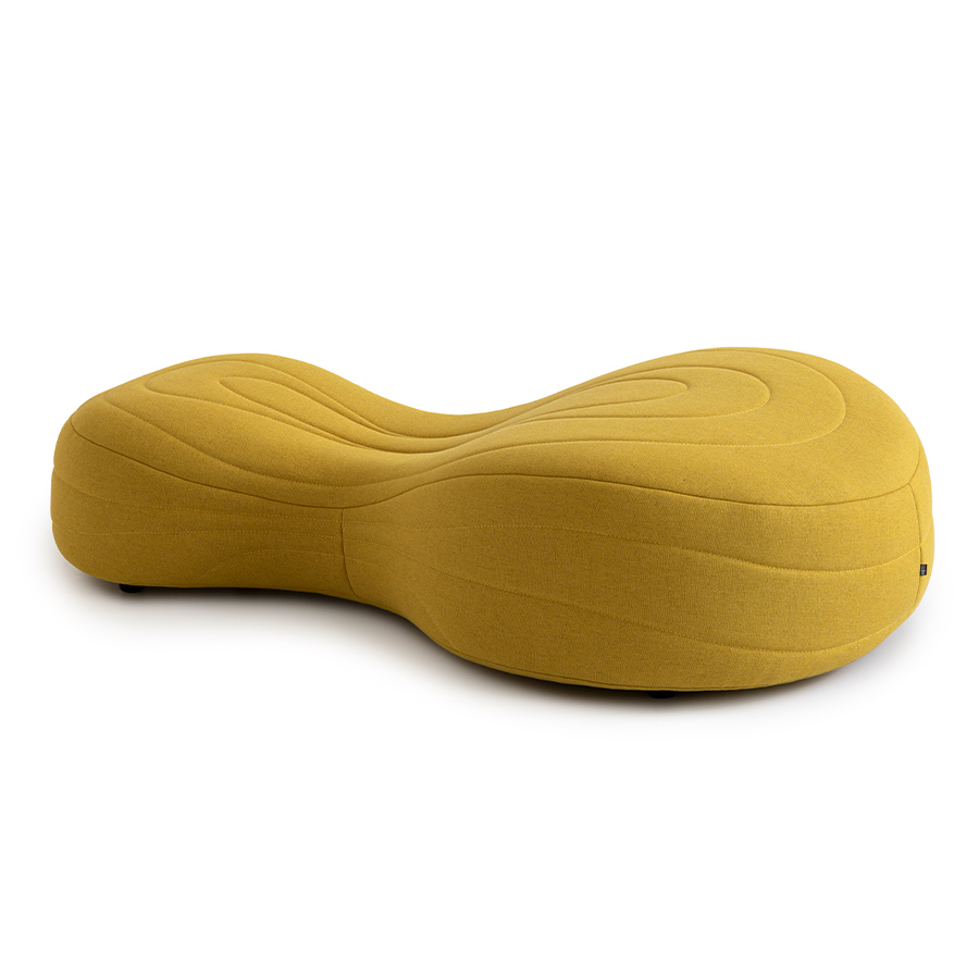 Noti Bouli 2-Sitzer-Sofa mit Fußgleiter in Stoff Steellcut Trio 3 0446 Gelb