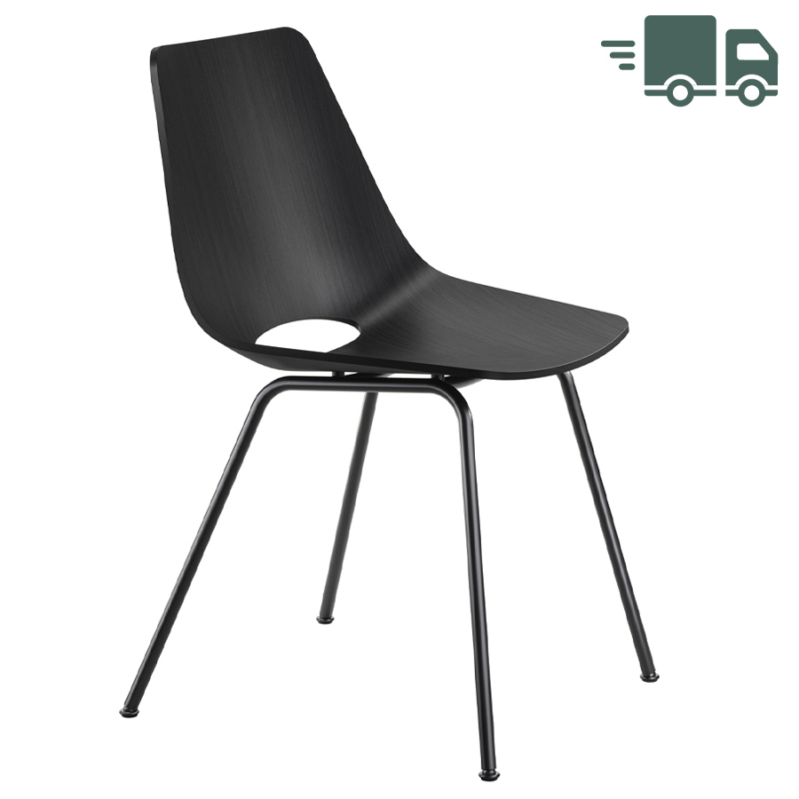 THONET S 661 Stahlrohrstuhl Edelholz Eiche schwarz - Gestell schwarz