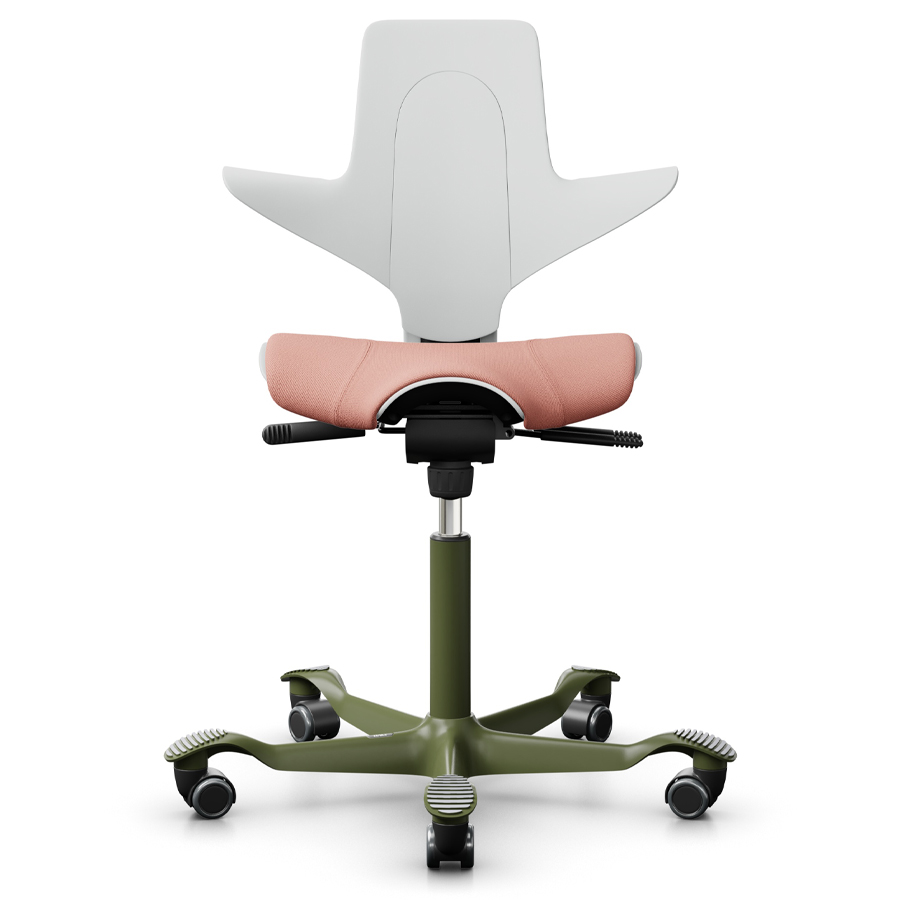 HAG CAPISCO PULS 8020 | Schale weiß | Bezug Select rosa | Gestell Moss Grey | Front