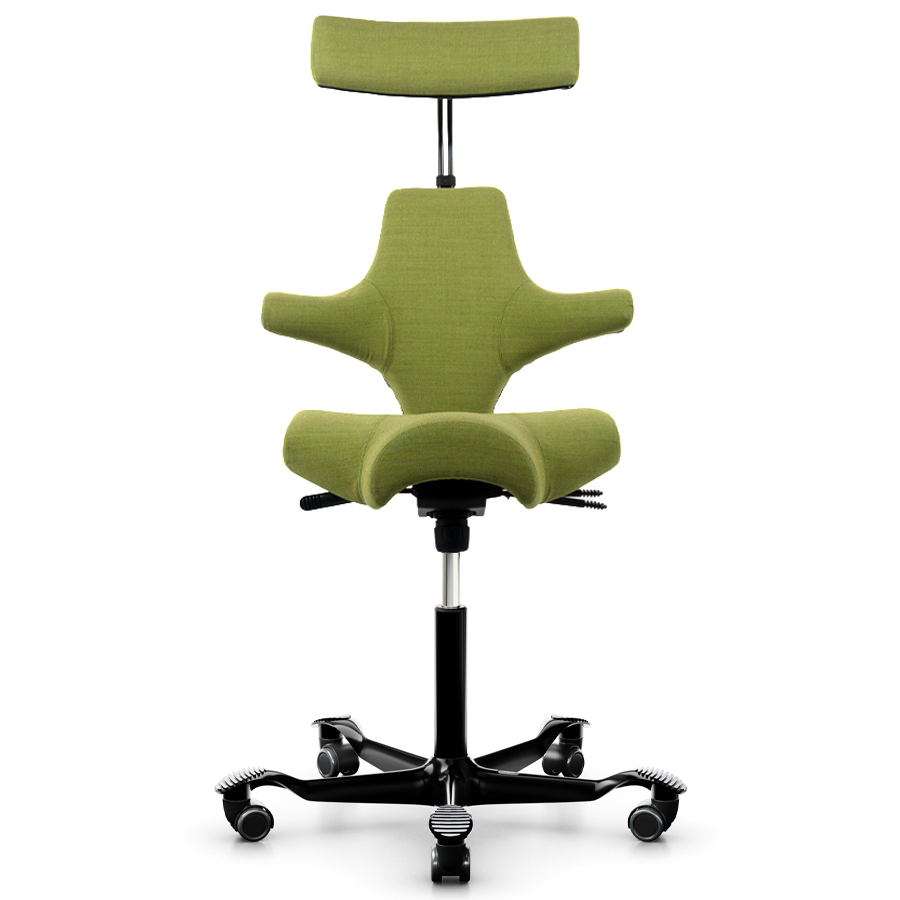 HAG Capisco 8106 Bürostuhl - Farbe Remix 912 grün - Nackenstütze - Gestell schwarz