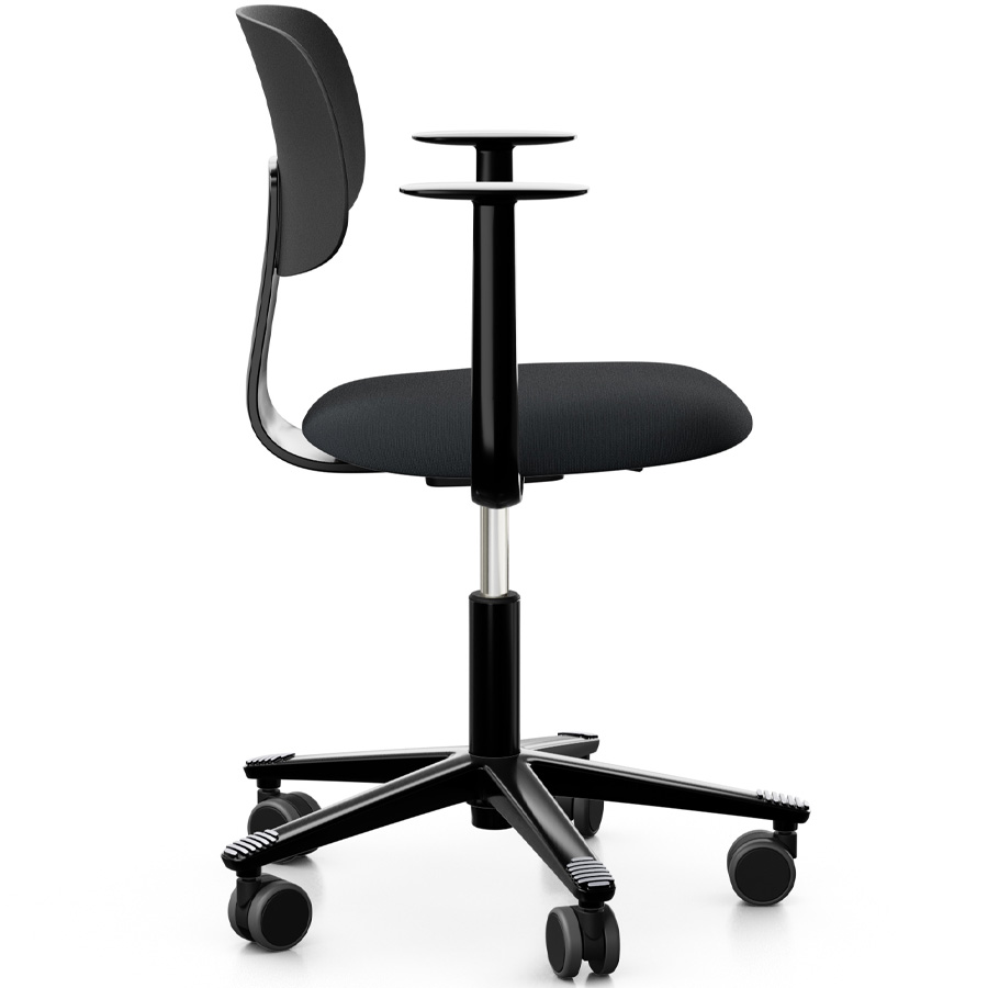 HAG Tion 2140 Bürostuhl schwarz mit Armlehnen - Sitz Stoff select - Rückenschale Kunststoff - Seitenansicht