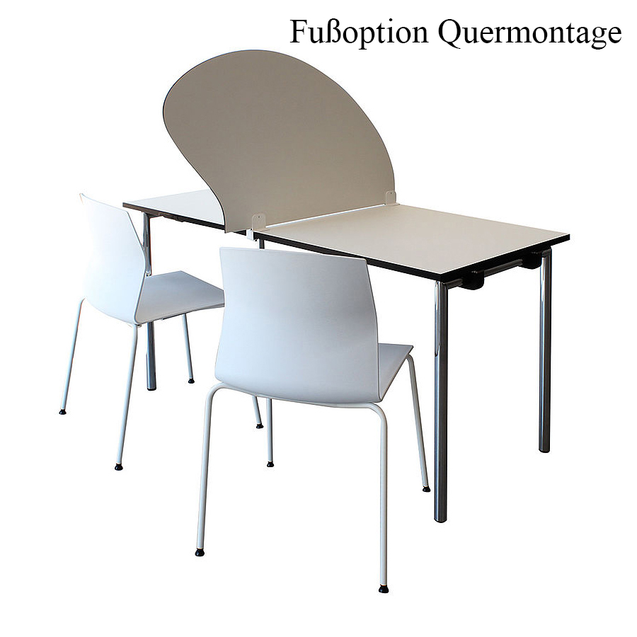 Rosconi T2 Tisch-Trennwand - Vollkernplatte - Quermontage