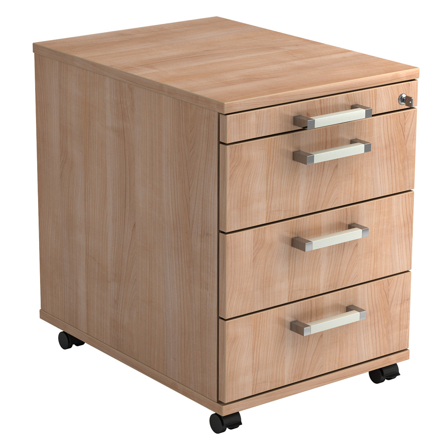 RWH Rollcontainer ROCK Nussbaum - Chromgriff Kunststoff