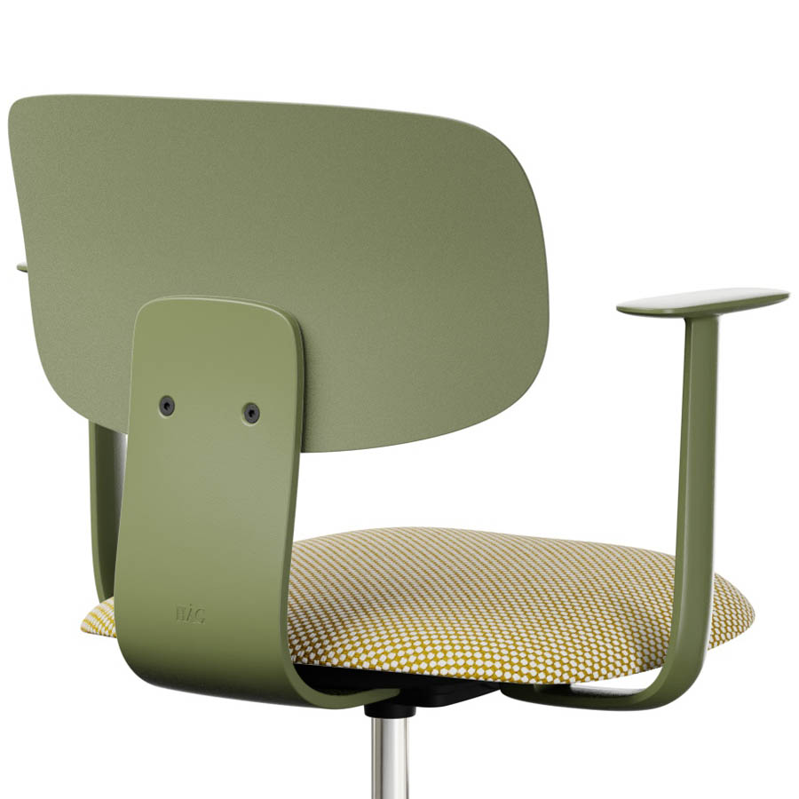 HAG Tion 2140 Bürostuhl mit Armlehnen Moss Grey - Sitz Stoff Sisu 405 - Rückenschale Kunststoff - Nahaufnahme