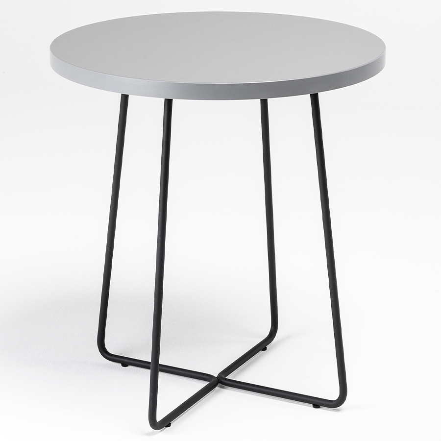 Noti Mishell Beistelltisch Höhe 55 Kufe - Tischplatte ZV grau, Gestell schwarz