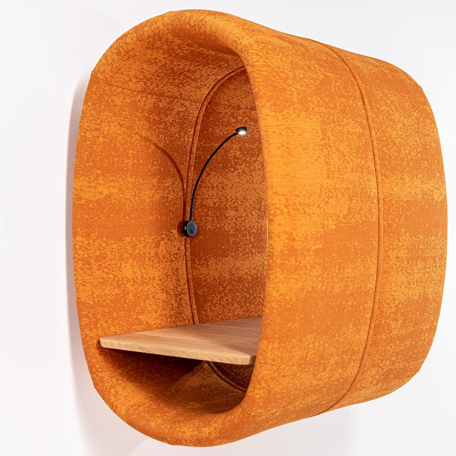 BuzziSpace BuzziRing | Akustik Minibüro | Orange | Nahaufnahme