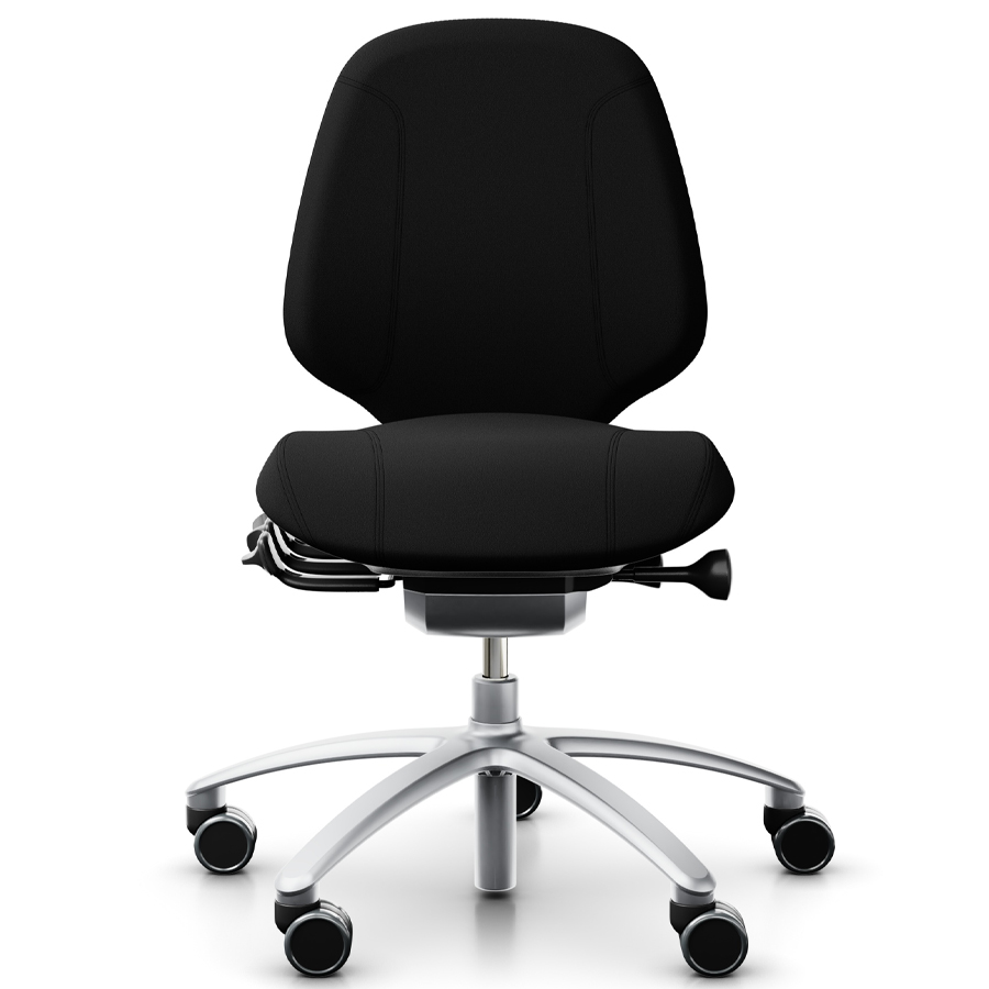 RH Mereo 200 silver mit halbhoher Rückenlehne - Gestell silber - Xtreme schwarz - Frontansicht