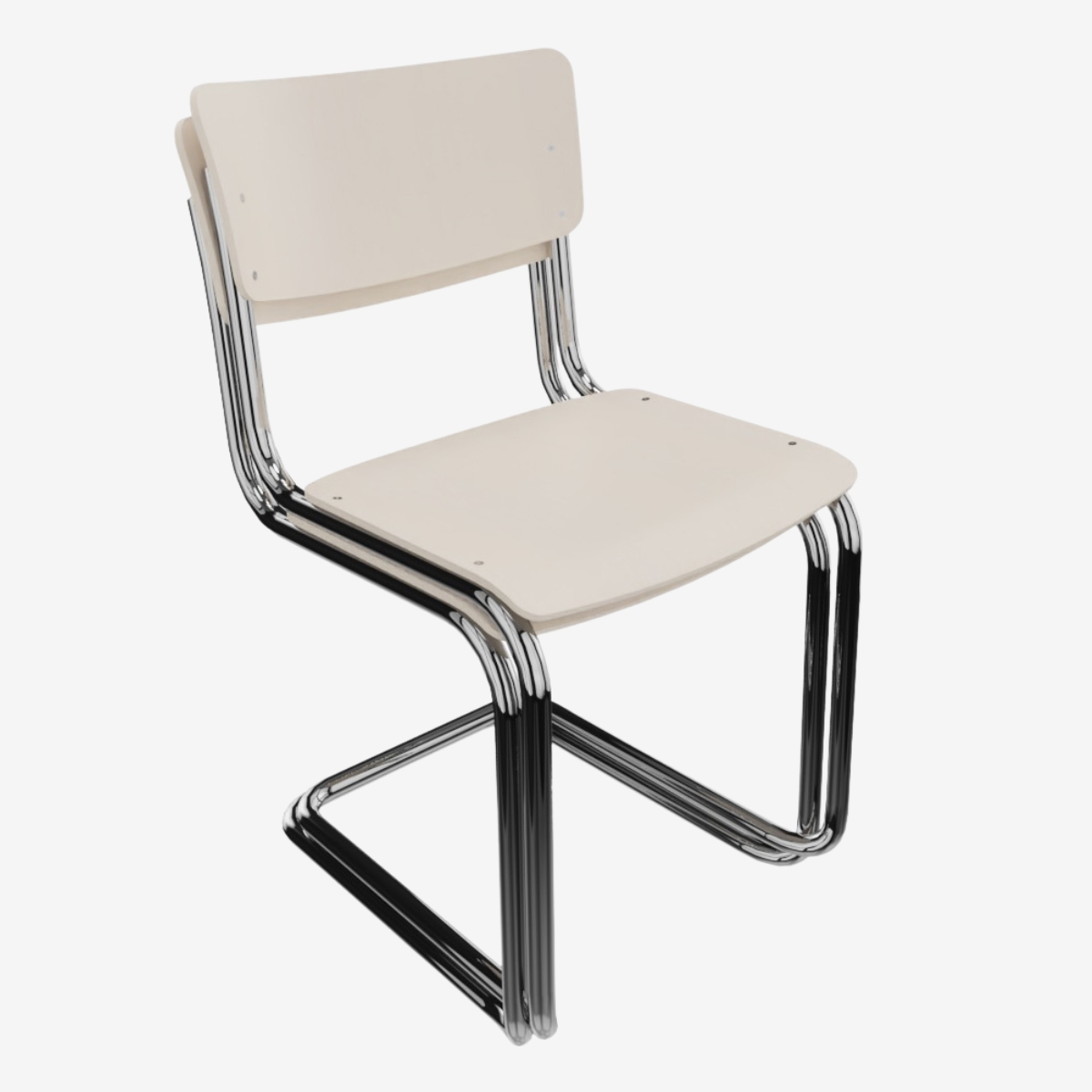 THONET S 43 F (ST) mit Armlehnen | Konfigurator | Stahlrohr-Freischwinger | Gestell verchromt