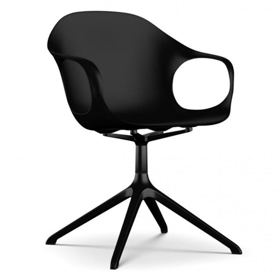 Kristalia ELEPHANT Drehstuhl Sitzschale schwarz Gestell schwarz