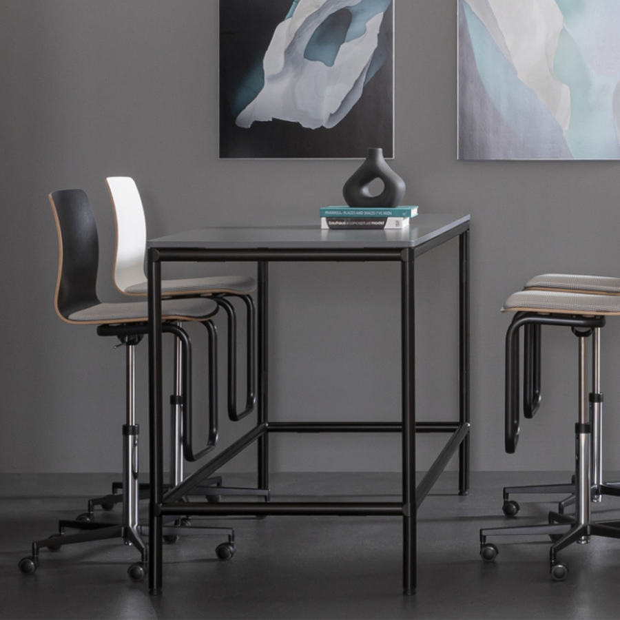 BOSSE S-Desk Stehtisch | Black Edition | Platte Anthrazit
