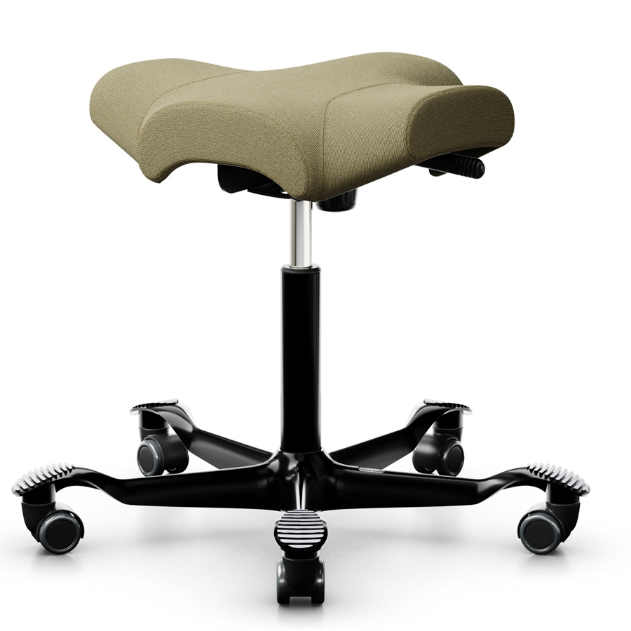 HAG Capisco 8105 Hocker Sattelhocker grünbeige mit Gestell schwarz