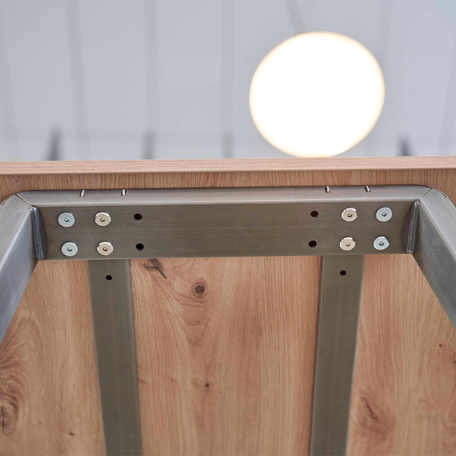 RWH Stehtisch Alina Asteiche - Gestell Stahlrohr grau - Unterseite