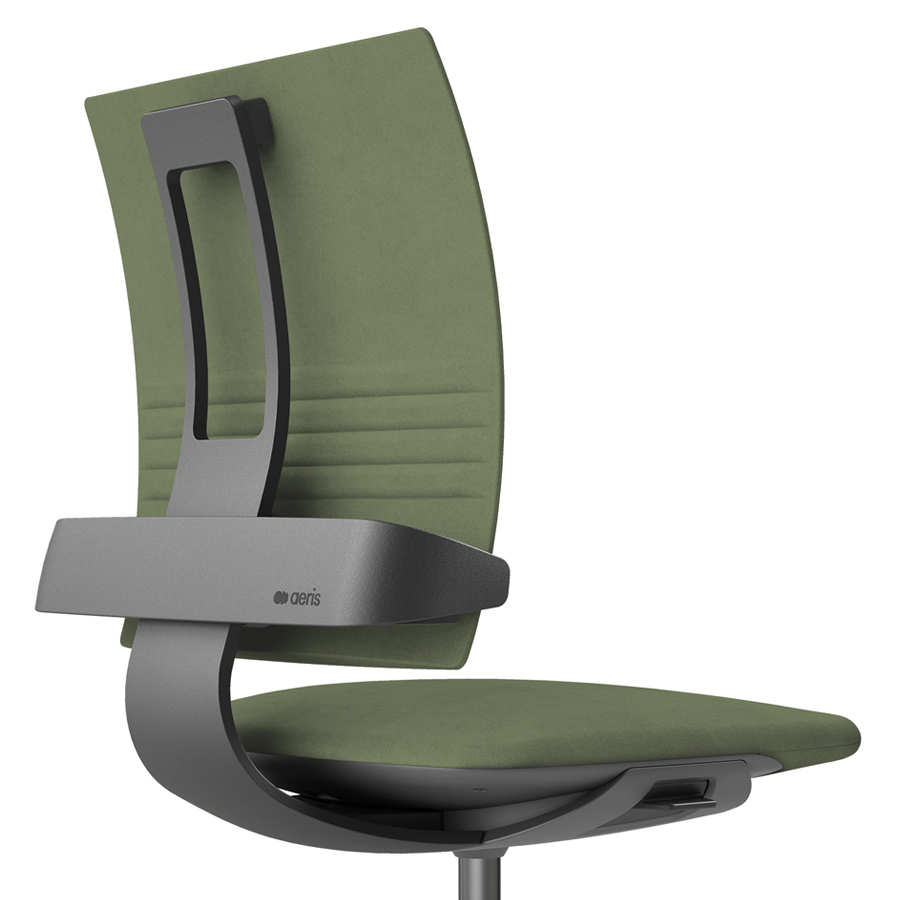 Aeris 3Dee Bürostuhl Mikrofaser grün Standard-Feder - Gestell schwarz - Nahaufnahme