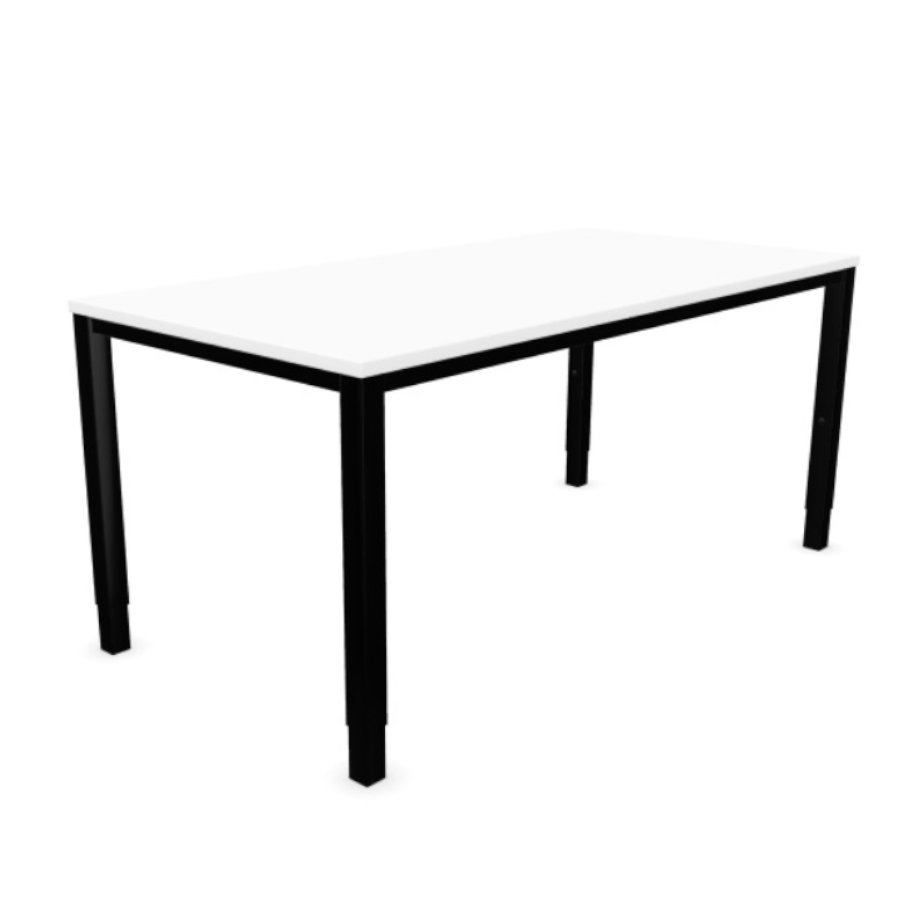 Sinac Tischplatte Weiß  Gestell Schwarz