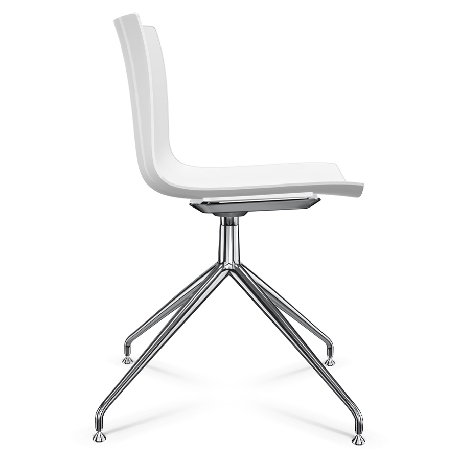 Arper CATIFA 46 0368 einfarbig weiß - Gestell Alu glänzend - seitlich