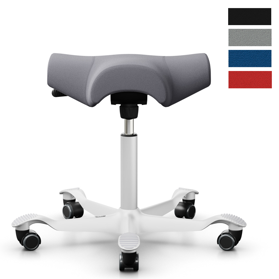 HAG CAPISCO  8105 Hocker Stoff Xtreme grau - Gestell weiß