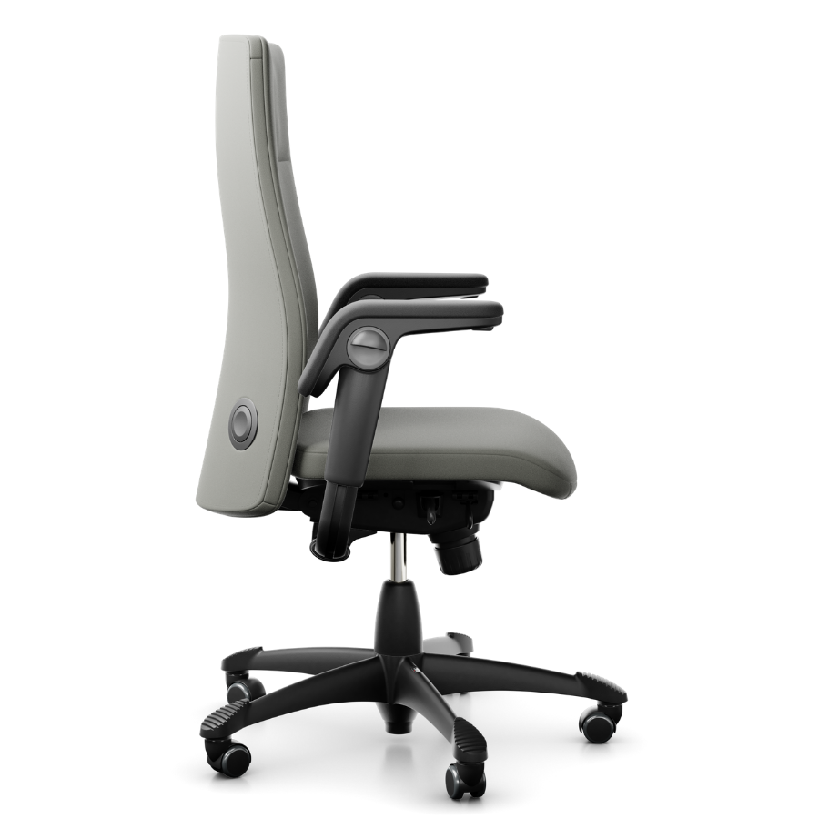 HAG Tribute 9021 Chefsessel grau Fußkreuz/Gestell schwarz - Seitenansicht