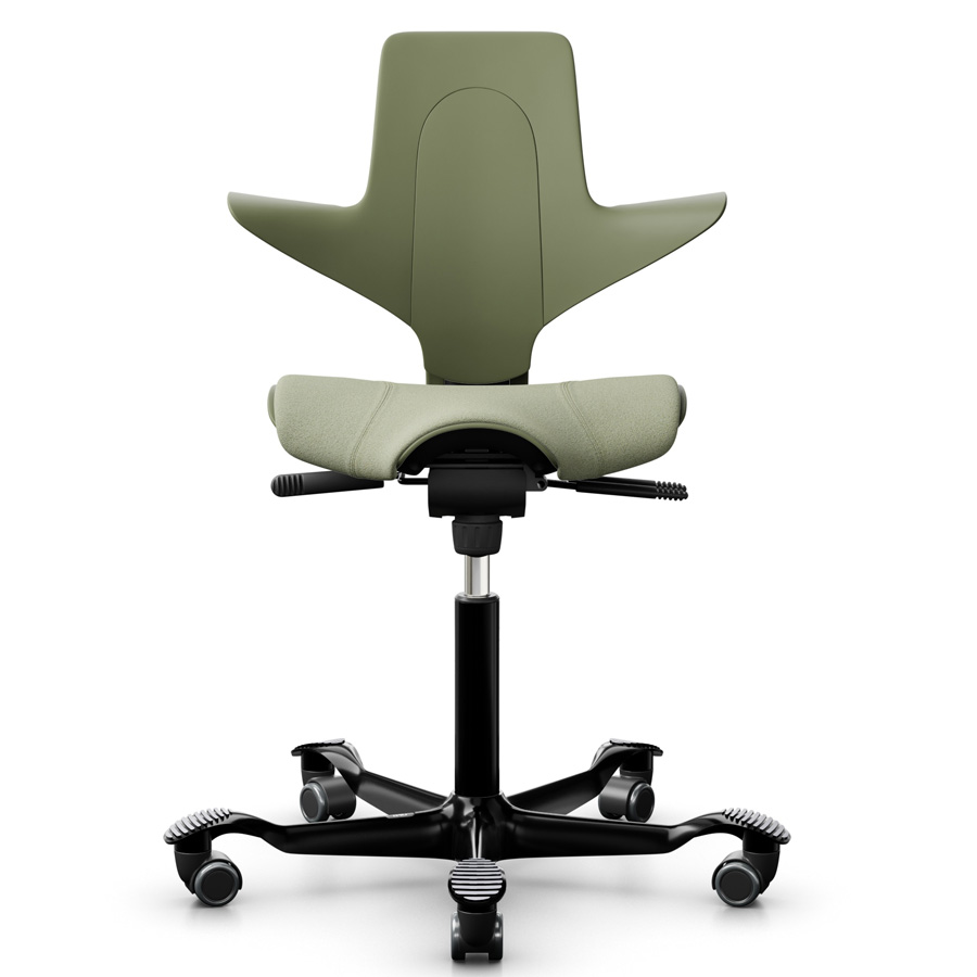 HAG Capisco Puls 8020 Moss grün mit Gestell schwarz Bezug Capture grüngrau Front