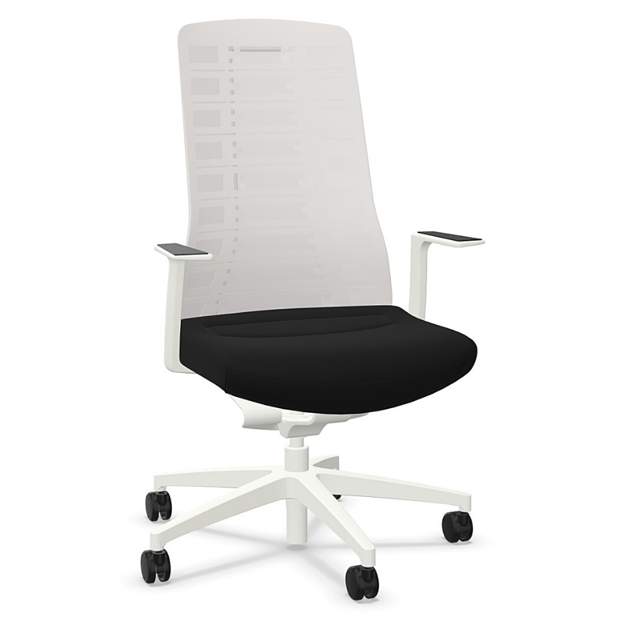 Interstuhl PUREis3 PU213 Bürostuhl weiß mit Netzrücken graphitschwarz