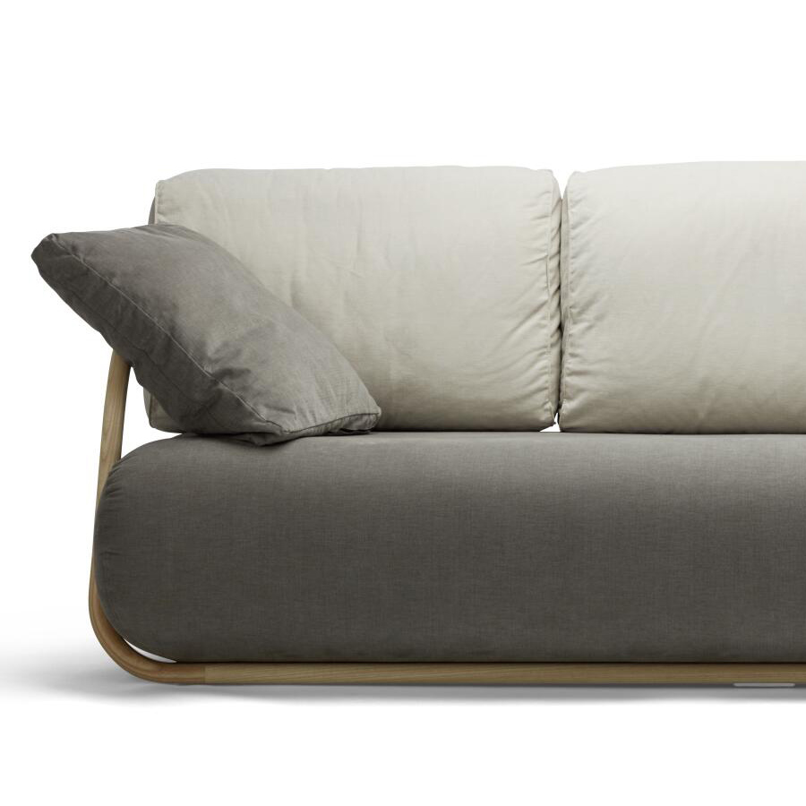 THONET 2002 Bugholzsofa mit Armlehnen - Ausführung Stoff