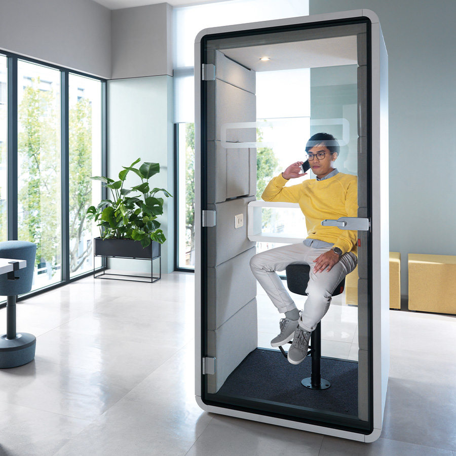 Hushphone Telefonbox Telefoncube Akustikbox Telefonzelle in Wool Pelican