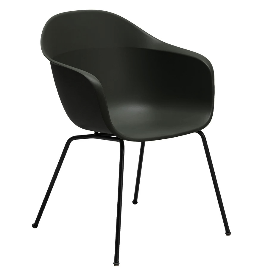 Kristalia Elephantino mit geschlossener Sitzschale in Schwarz und Gestell in Schwarz