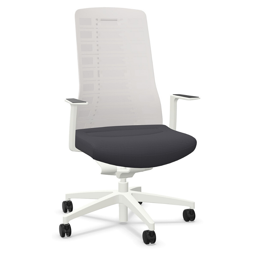 Interstuhl PUREis3 PU213 Bürostuhl weiß mit Netzrücken eisengrau