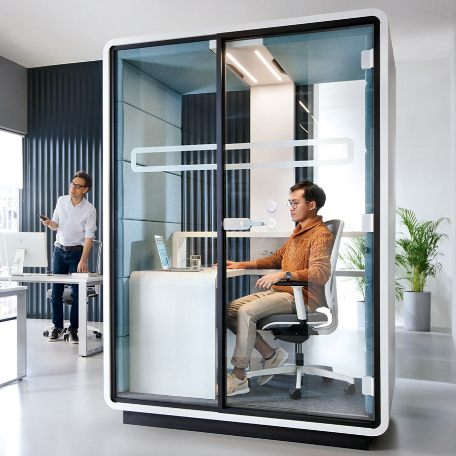 Hushoffice Hushwork Akustikbox konfigurierbar in Wool Arctic