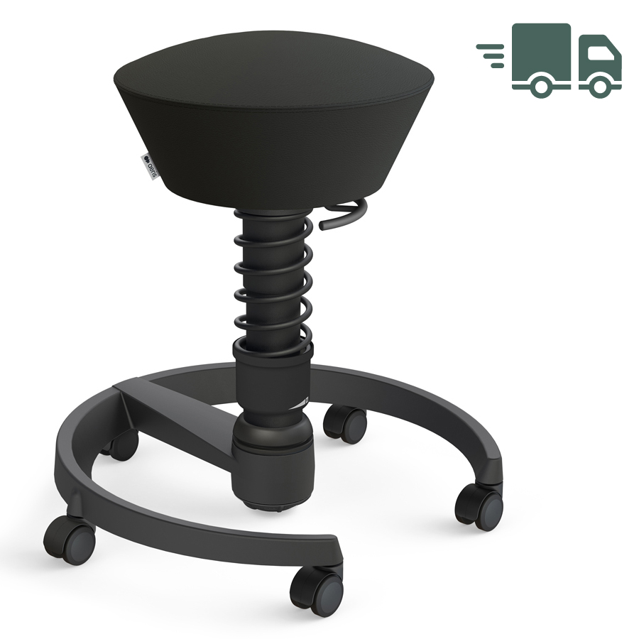 Aeris Swopper Kunstleder Uruguay schwarz mit Rollen - Standardfeder