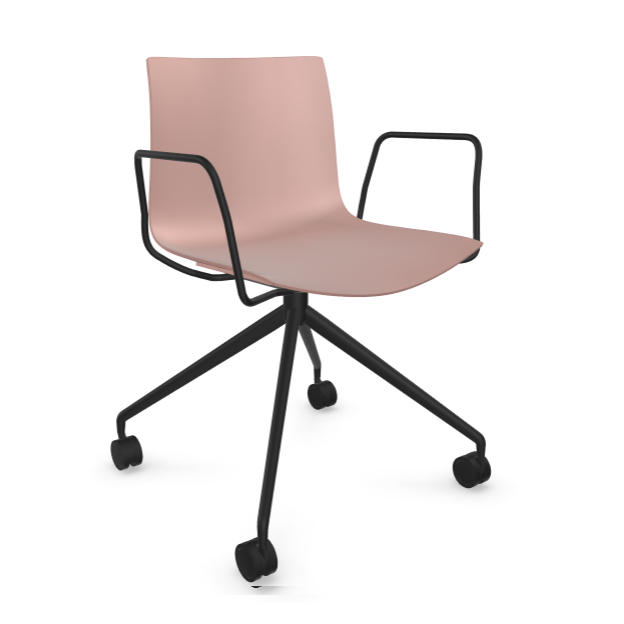 Arper Catifa 46 0369 einfarbig altrosa mit Drehgestell schwarz