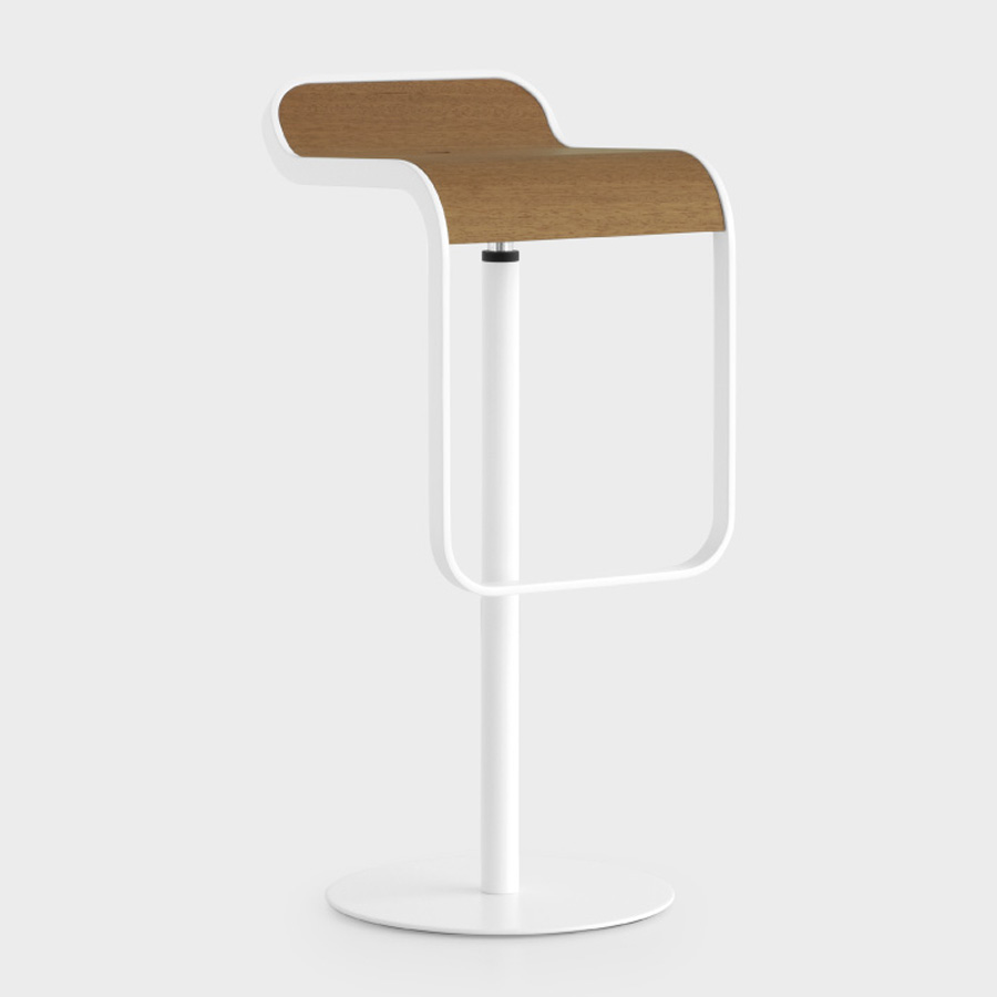 lapalma LEM ES81 Barhocker Outdoor | Weiß mit Sitzfläche aus Holz