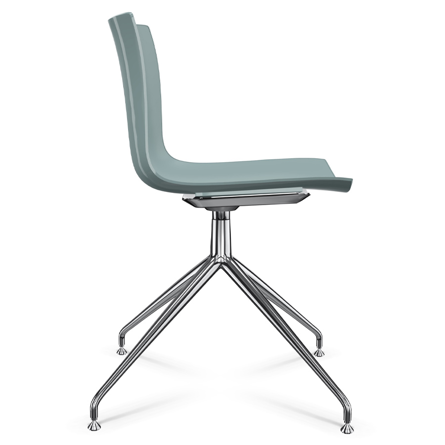 Arper CATIFA 46 0368 einfarbig petrol - Gestell Alu glänzend - seitlich