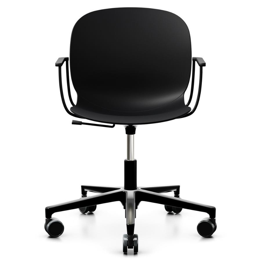 Profim Noor (6070) Bürostuhl auf Rollen Sitzschale und Gestell schwarz mit Armlehnen
