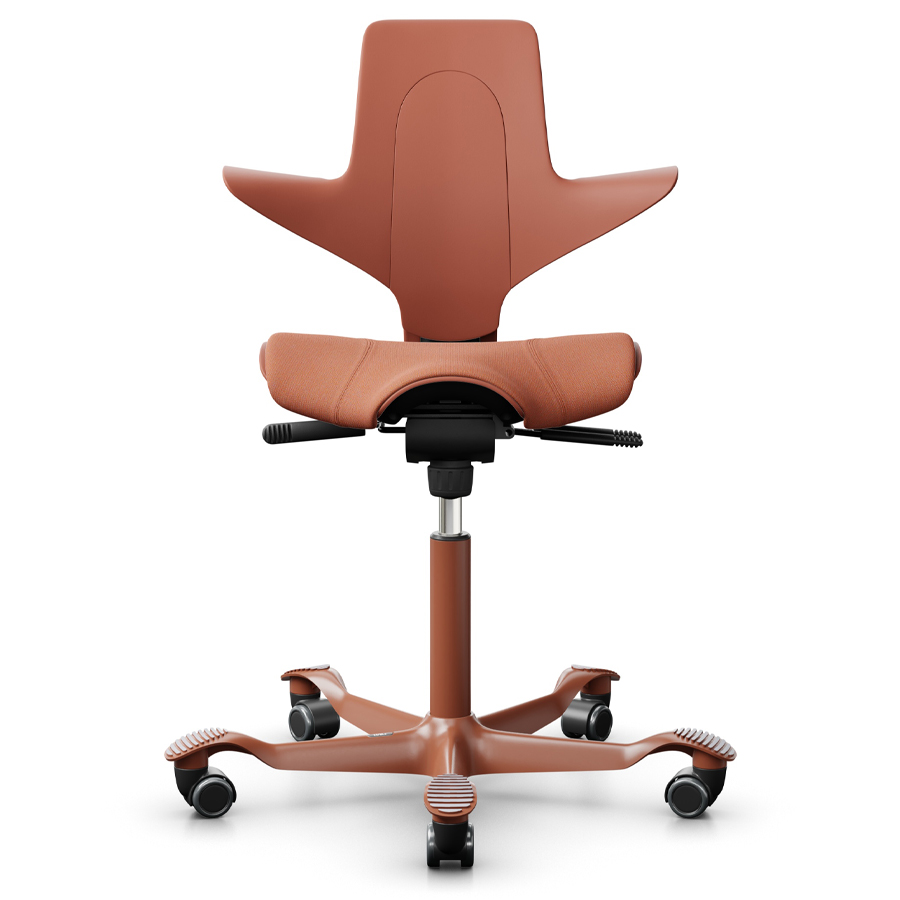 HAG Capisco Puls 8020 | Schale Rosehip | Bezug Capture Coral | Gestell Blush Rose | Front