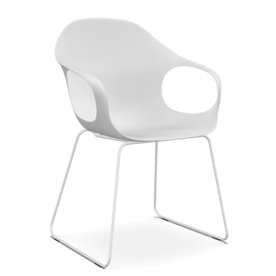 Kristalia weiß mit Kufengestell weiß