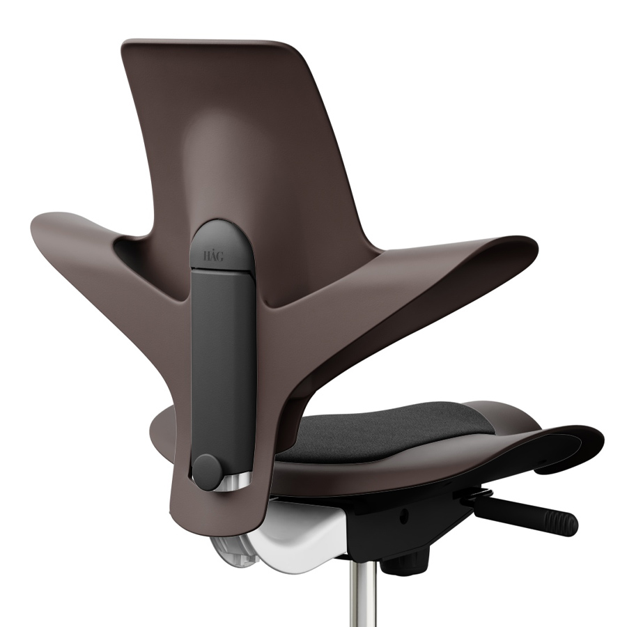 HAG CAPISCO PULS 8010 braun mit Stoff Cura schwarz - Gestell silber - Nahaufnahme
