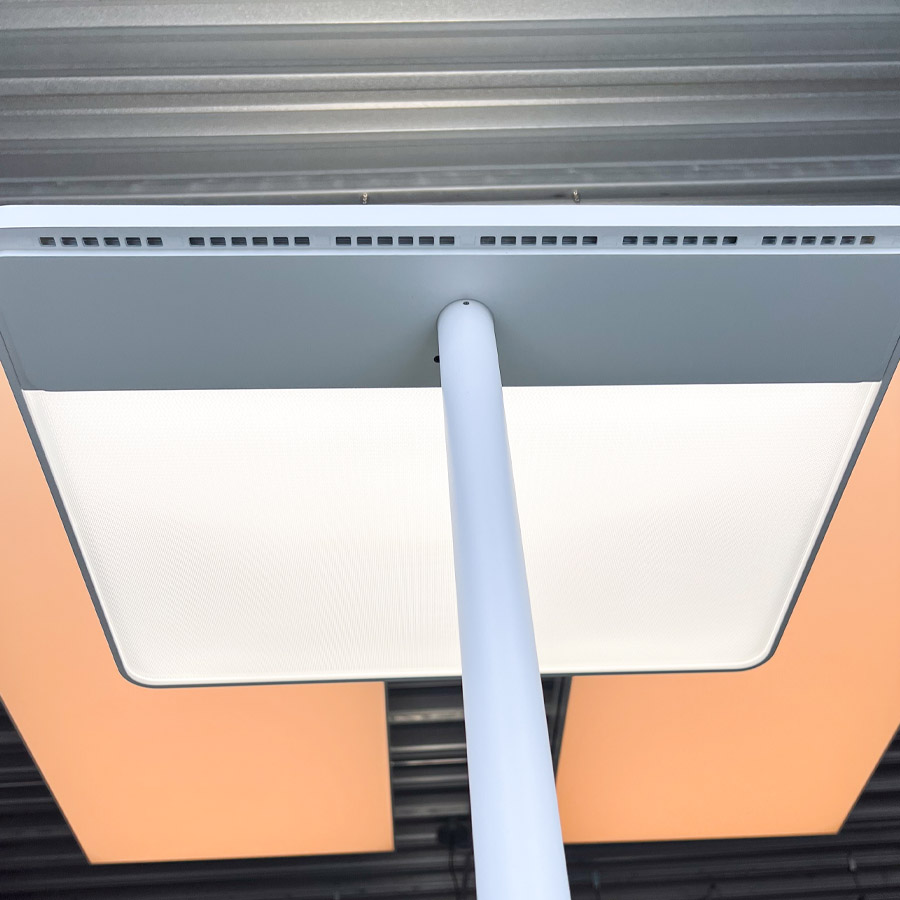 GLAMOX ADAPT-F LED Stehleuchte weiß | Nahaufnahme von unten