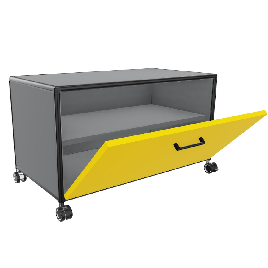 Bosse TV-Board Black Edition 1 OH in Le Corbusier Breite 80 cm mit Klappe offen