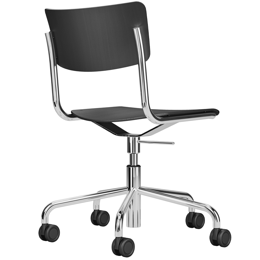 THONET Drehsessel S 43 DR schwarz gebeizt - Rückansicht