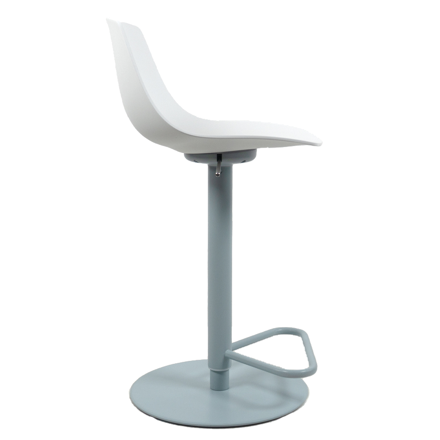 lapalma MIUNN S104 Barhocker | Baydur weiss | Gestell Celeste | Platte rund | tiefste Gasfedereinstellung