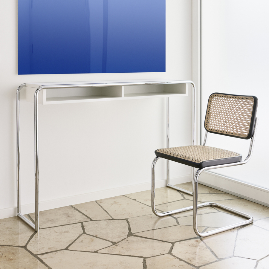 THONET Stahlrohr-Freischwinger S 32 Rohrgeflecht-Sitz Buche gebeizt - Beispielbild