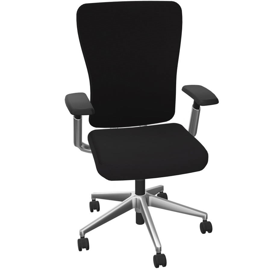 HAWORTH Zody (Comforto 89) Bürodrehstuhl schwarz mit Polsterrücken und Alugestell