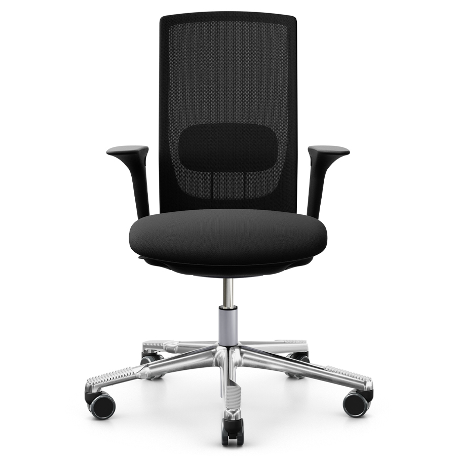 HAG Futu mesh | Bezug FutuKnit solid schwarz | Fußkreuz poliert