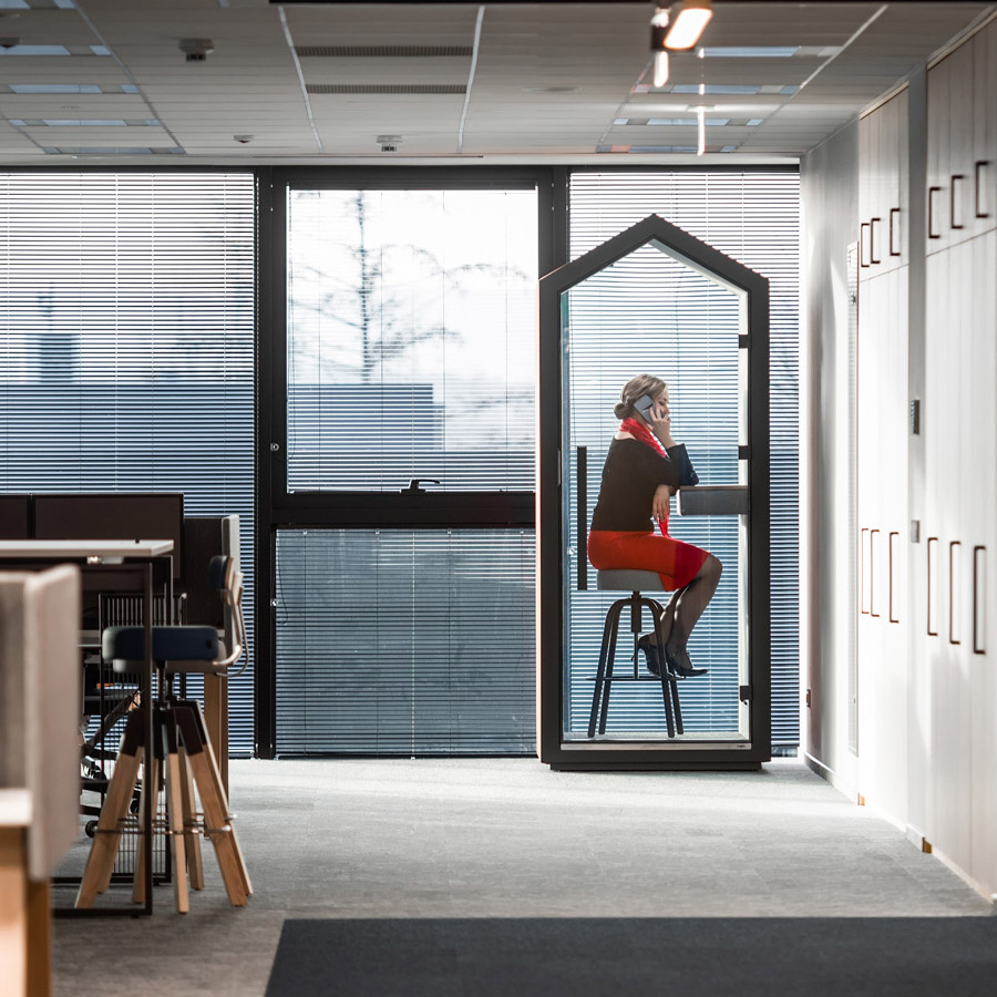 Bejot Treehouse Telefonbox Akustikkabine Innen mit Stoff Fenno 004