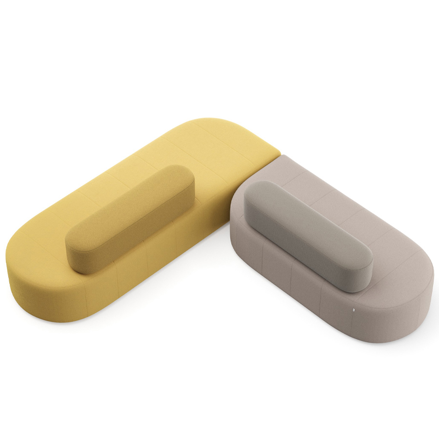 Profim Revo Besprechungsinsel L-Form in Gelb und Braun