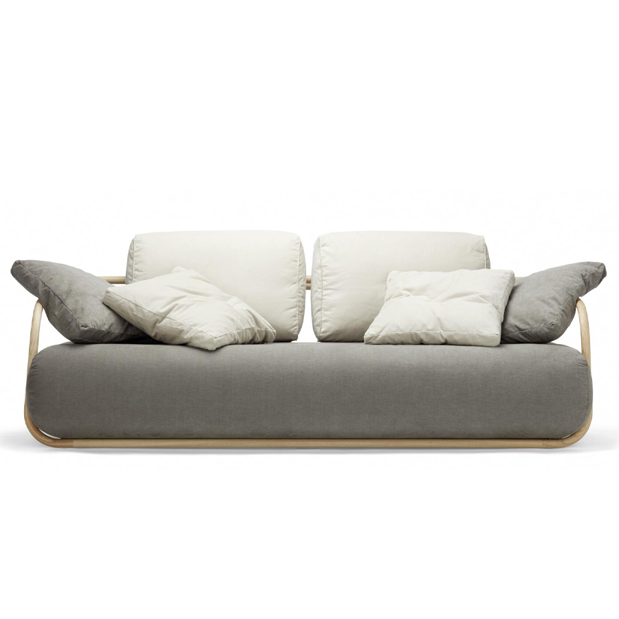 THONET 2002 Bugholzsofa mit Armlehnen - Ausführung Stoff