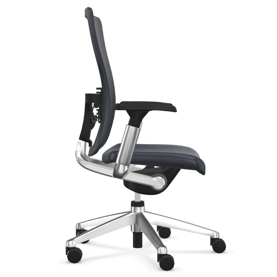 HAWORTH Zody (Comforto 89) Bürodrehstuhl schwarz gepolstert mit Leder - Seitenansicht