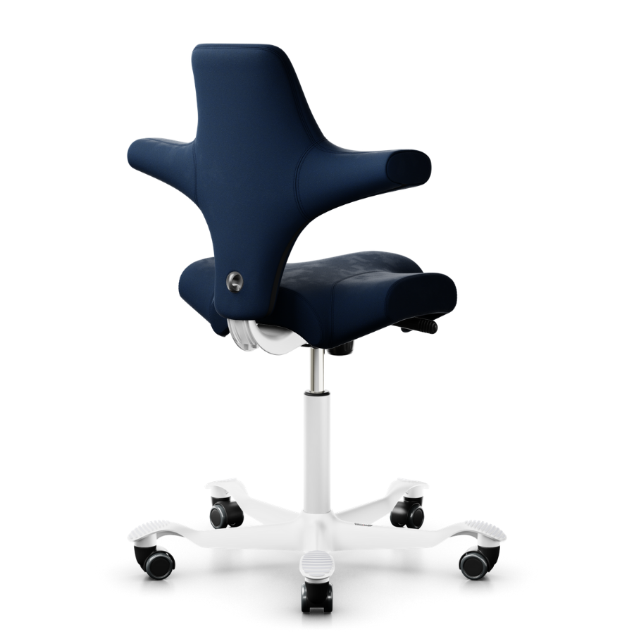 HAG CAPISCO 8106 Stoff Comfort dunkelblau Gestell weiß -  Rückansicht
