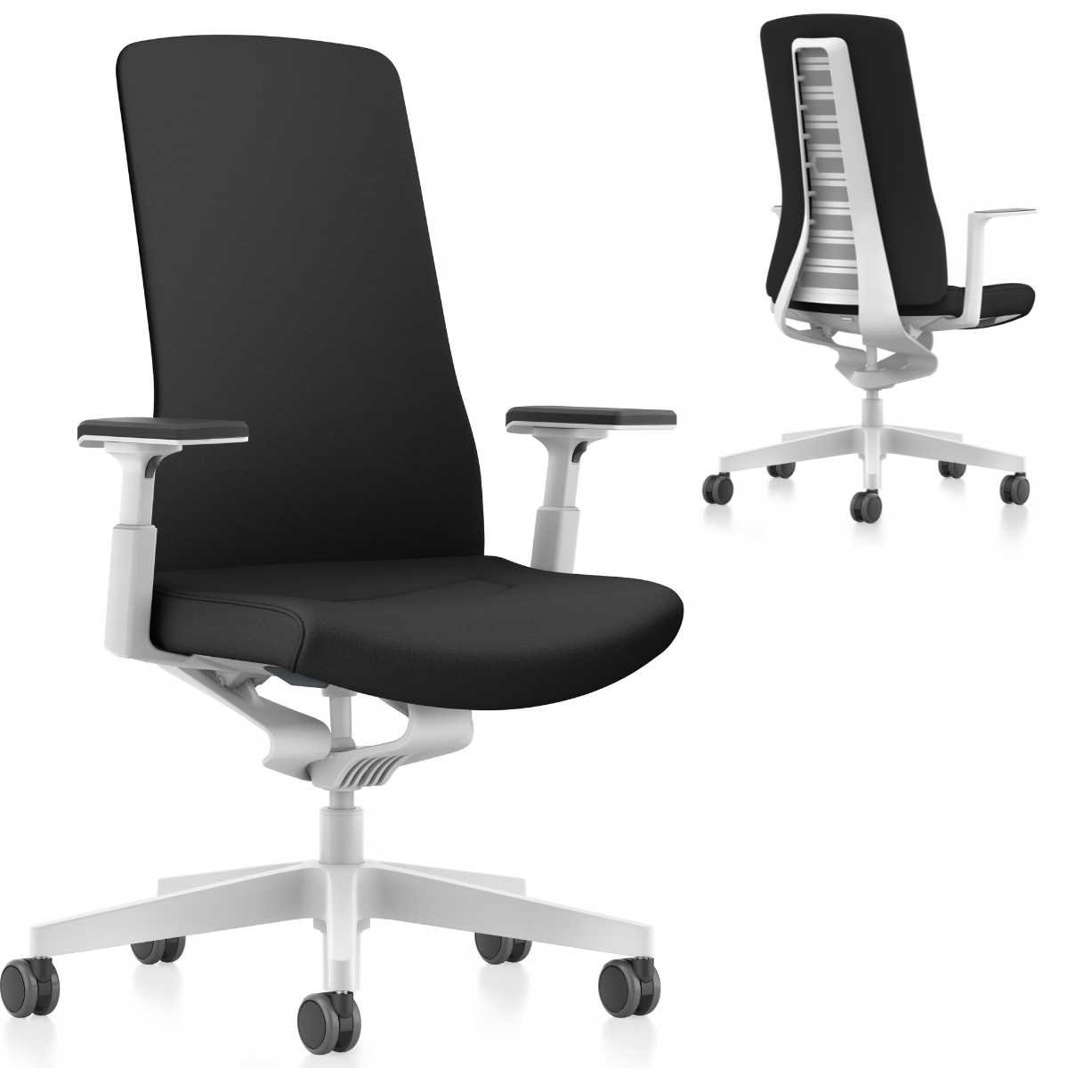 PU113 Bürostuhl Chillback Weiß schwarz