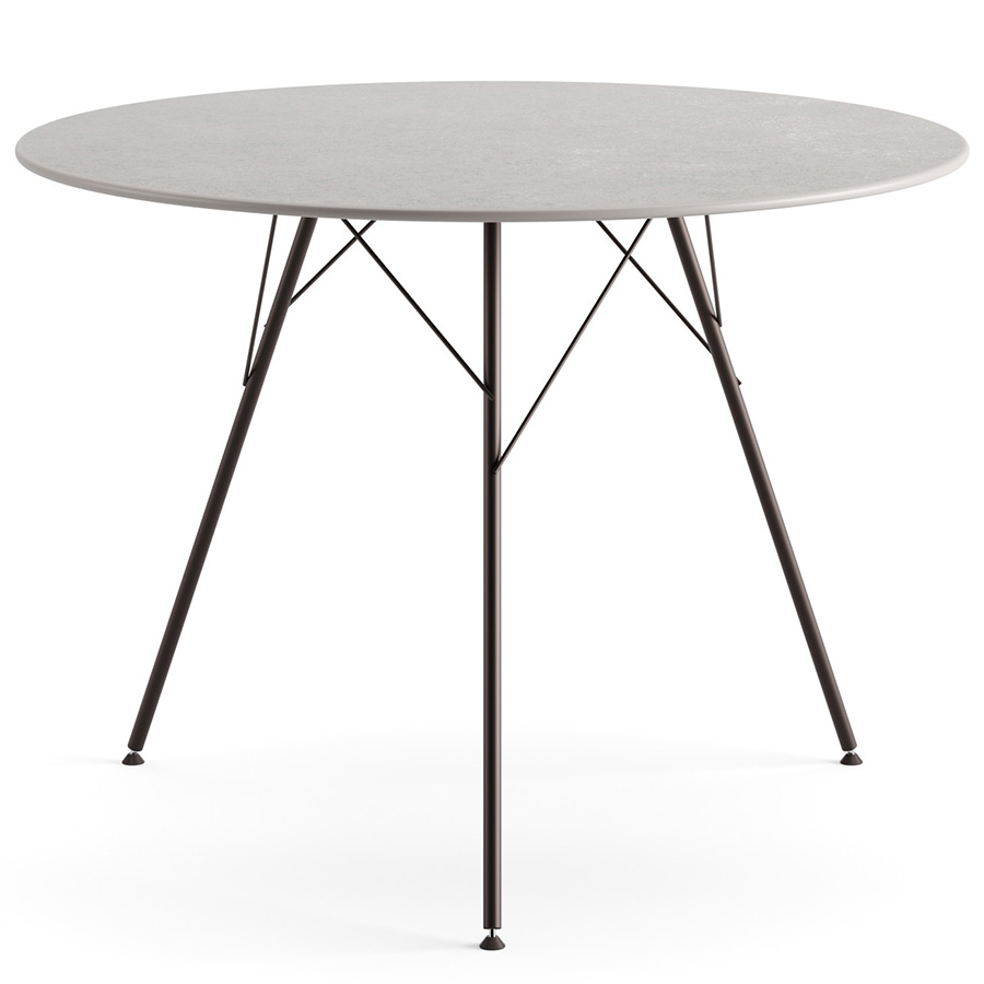 Arper Leaf 1816 Gartentisch mit Gestell Mokka